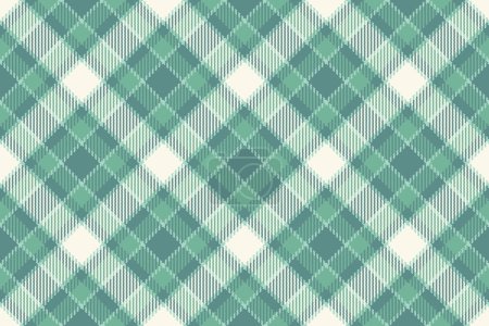 Ilustración de Fondo textil tartán de textura de jaque sin costuras con un patrón de tela vectorial a cuadros en color verde azulado y menta. - Imagen libre de derechos