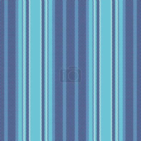 Ilustración de Raya textil inconsútil de fondo de patrón de tela con líneas de textura vectorial verticales en colores cian y púrpura. - Imagen libre de derechos