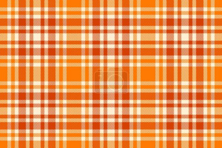 Illustration for Texture seamless background of fabric check textile with a plaid vector pattern tartan in blanched almond and orange colors. - Royalty Free Image