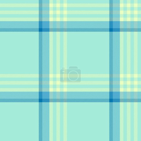 Ilustración de Textura de fondo vector de patrón textil cheque con una tela a cuadros tartán sin costuras en verde azulado y colores cian. - Imagen libre de derechos