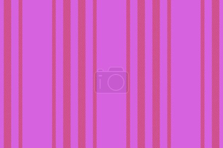 Ilustración de Textura inconsútil vertical del vector textil de tela con un patrón de fondo de líneas de rayas en colores violeta y rojo. - Imagen libre de derechos