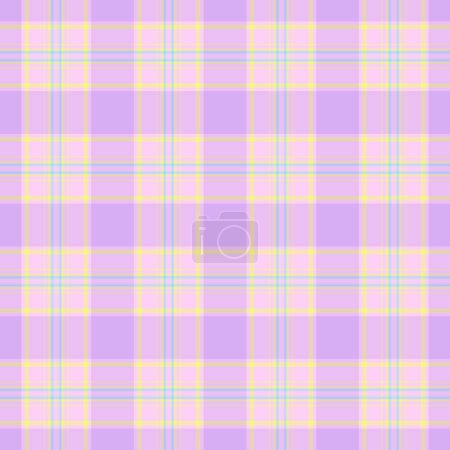 Illustration for Plaid background texture of check seamless vector with a tartan fabric pattern textile in light and yellow colors. - Royalty Free Image