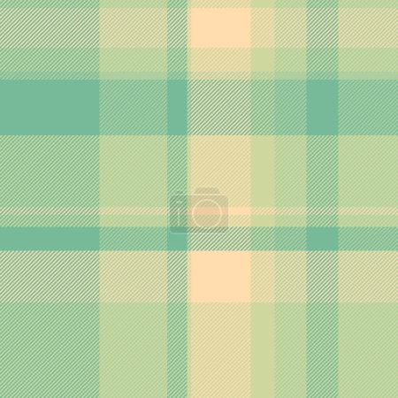 Illustration for Seamless pattern fabric of check vector background with a tartan texture textile plaid in light and mint colors. - Royalty Free Image