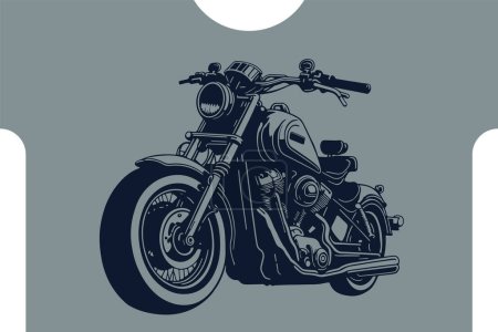 Classic motorcycle vector illustration. Motor bike for logo, biker club emblem, sticker, t shirt design print. Black and white silhouette.