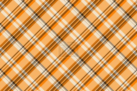 Ilustración de Textil textura vectorial de tela cuadros comprobar con un fondo tartán patrón sin costuras en naranja y colores claros. - Imagen libre de derechos