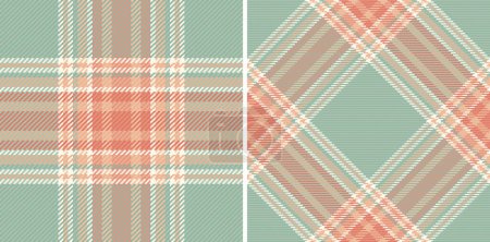 Illustration for Textile tartan texture of pattern check vector with a plaid fabric background seamless set in wedding colors. - Royalty Free Image