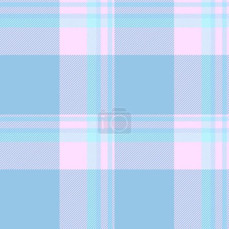 Illustration for Customizable seamless plaid vector, contour textile tartan check. Male background fabric texture pattern in cyan and light colors. - Royalty Free Image