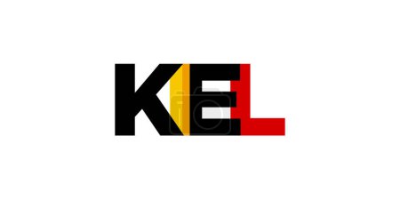 Téléchargez les illustrations : Kiel Deutschland, illustration vectorielle moderne et créative mettant en vedette la ville d'Allemagne pour les bannières de voyage, affiches, web et cartes postales. - en licence libre de droit