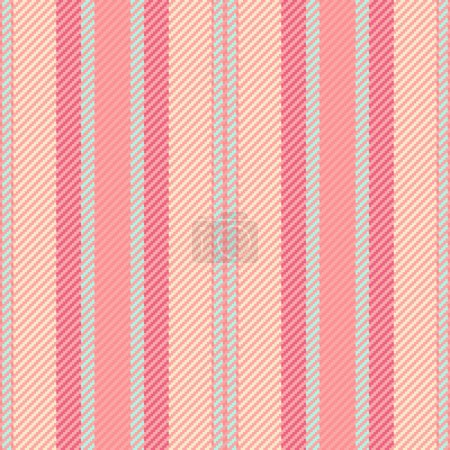 Illustration for Vector stripe fabric of lines textile pattern with a texture seamless vertical background in red and bisque colors. - Royalty Free Image