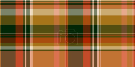 Illustration for Infant pattern textile check, ethnic texture tartan fabric. Simple vector background seamless plaid in orange and amber color. - Royalty Free Image