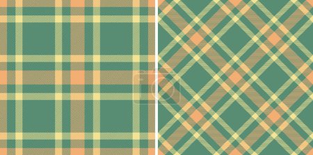 Illustration for Fabric pattern texture of vector background plaid with a textile seamless check tartan. Set in christmas colors. October fashion trends. - Royalty Free Image