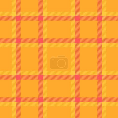 Illustration for Texture tartan plaid of vector textile check with a seamless fabric background pattern in amber and red colors. - Royalty Free Image