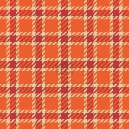 Illustration for Funky check plaid textile, layout pattern tartan vector. Hounds tooth seamless fabric texture background in orange and red color. - Royalty Free Image