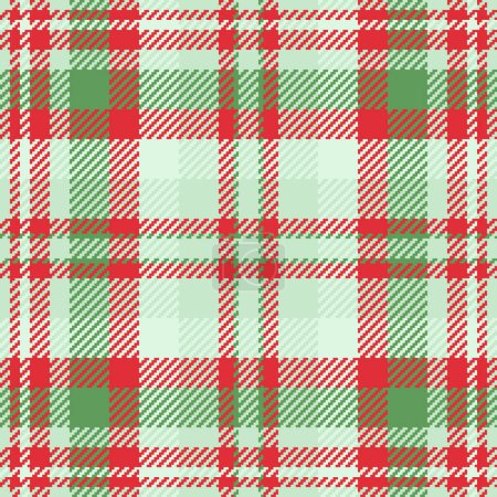 Illustration for Throw plaid background vector, domestic seamless fabric texture. Customized textile check tartan pattern in light and red colors. - Royalty Free Image