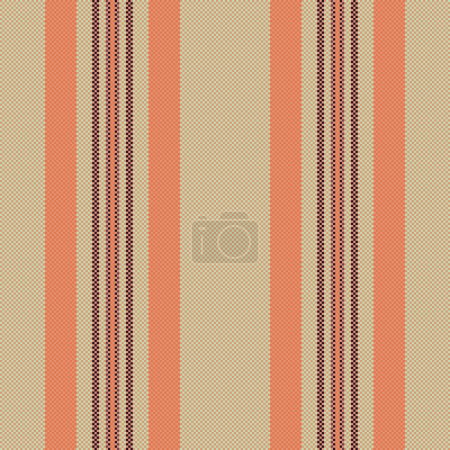 Líneas vector de rayas de tela sin costura textil con un patrón de textura vertical de fondo en naranja y colores claros.