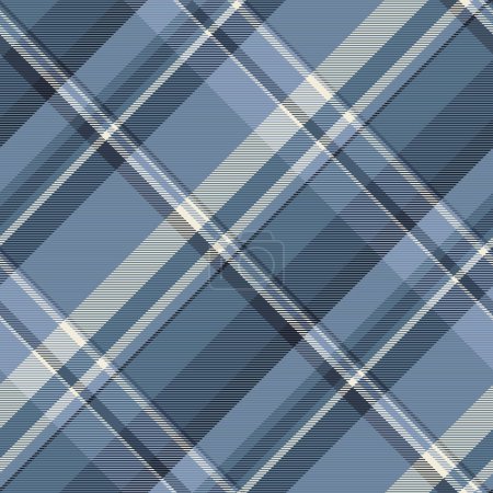 Illustration for Gift card texture plaid pattern, french textile check background. Rectangle tartan vector fabric seamless in cyan and blue color. - Royalty Free Image