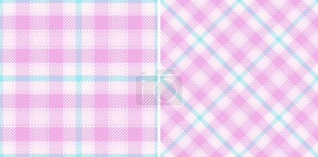 Illustration for Texture fabric textile of tartan check background with a plaid seamless vector pattern. Set in neon colours. Latest trends in modern everyday fashion prints. - Royalty Free Image
