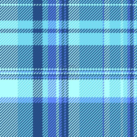 Illustration for Plaid pattern fabric of tartan textile texture with a check seamless vector background in blue and cyan colors. - Royalty Free Image