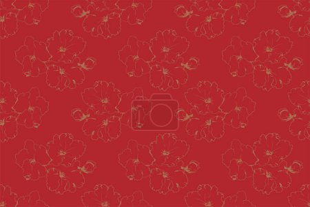 Illustration for Floral pattern seamless background. Foliage and flower wallpaper design of nature. Vector illustration. - Royalty Free Image