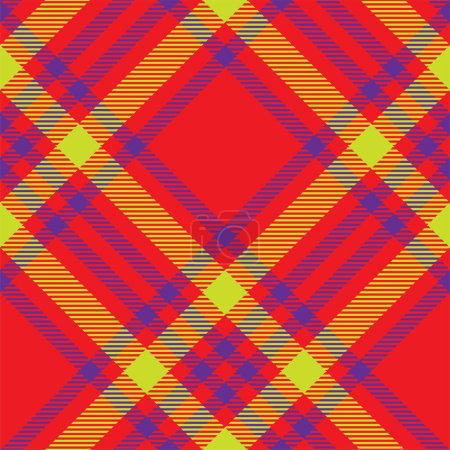 Illustration for Plaid pattern vector. Check fabric texture. Seamless textile design for clothes, paper print or web background. - Royalty Free Image