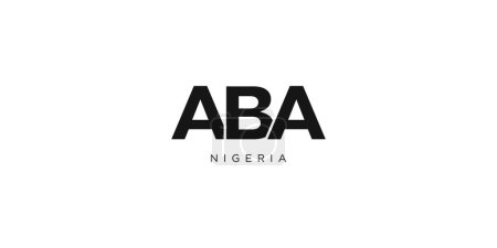 Illustration for Aba in the Nigeria emblem for print and web. Design features geometric style, vector illustration with bold typography in modern font. Graphic slogan lettering isolated on white background. - Royalty Free Image