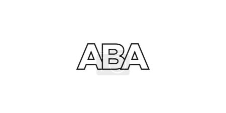 Aba in the Nigeria emblem for print and web. Design features geometric style, vector illustration with bold typography in modern font. Graphic slogan lettering isolated on white background.