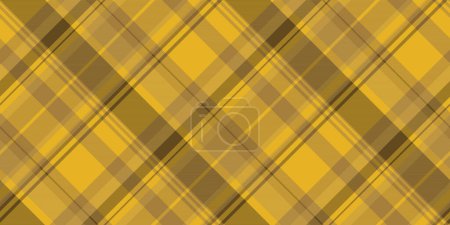 Illustration for Art background seamless check, variation vector plaid texture. Bag textile pattern tartan fabric in amber colo. - Royalty Free Image