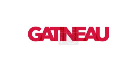Gatineau in the Canada emblem for print and web. Design features geometric style, vector illustration with bold typography in modern font. Graphic slogan lettering isolated on white background.