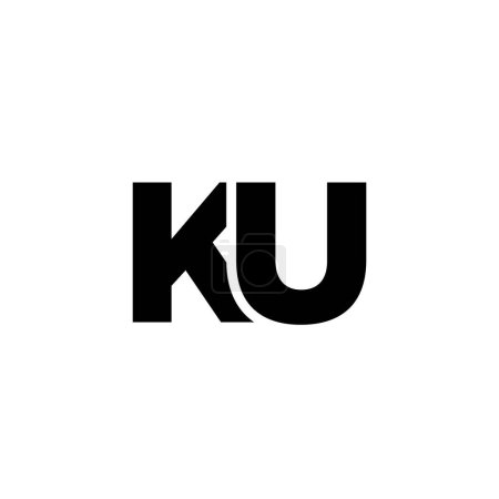 Trendy letter K and U, KU logo design template. Minimal monogram initial based logotype for company identity.