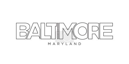 Illustration for Baltimore, Maryland, USA typography slogan design. America logo with graphic city lettering for print and web products. - Royalty Free Image