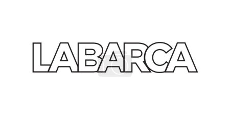 La Barca im Mexiko-Emblem für Print und Web. Design mit geometrischem Stil, Vektorillustration mit kühner Typografie in moderner Schrift. Grafischer Slogan Schriftzug isoliert auf weißem Hintergrund.