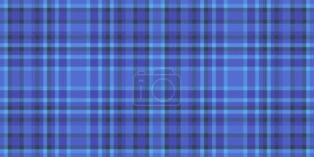 Illustration for Tablecloth fabric seamless vector, multicolor pattern check texture. Many tartan plaid textile background in blue and cyan color. - Royalty Free Image