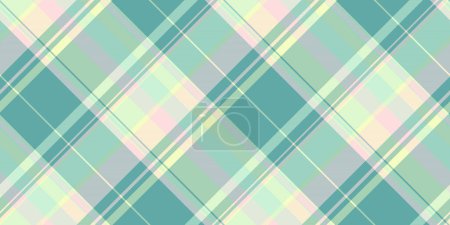 Dreamy vector texture pattern, presentation seamless check plaid. Sensual background textile tartan fabric in light and teal color.