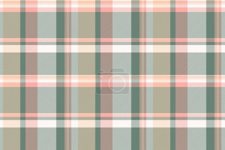 Tweed fabric plaid textile, poncho seamless tartan vector. Decorating pattern check texture background in pastel and sea shell colors.