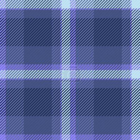 Illustration for Texture seamless tartan of textile background fabric with a vector plaid check pattern in blue and light colors. - Royalty Free Image