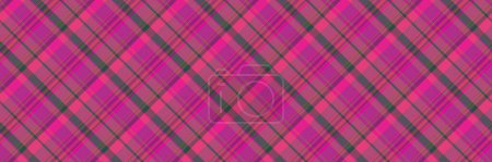 Attire plaid texture textile, variation background seamless tartan. Overlayed pattern fabric vector check in pink and red color.