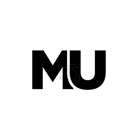 Trendy letter M and U, MU logo design template. Minimal monogram initial based logotype for company identity.