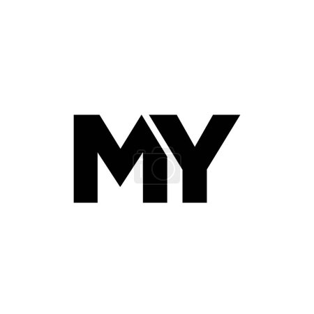 Illustration for Trendy letter M and Y, MY logo design template. Minimal monogram initial based logotype for company identity. - Royalty Free Image