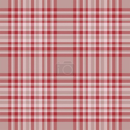 Plaid seamless pattern in red. Check fabric texture. Vector textile print design.