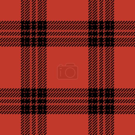 Fire texture pattern background, womens fashion fabric check seamless. Tough tartan plaid textile vector in red and black color.