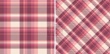 Illustration for Seamless tartan background of vector check textile with a fabric texture pattern plaid set in skin colors. - Royalty Free Image