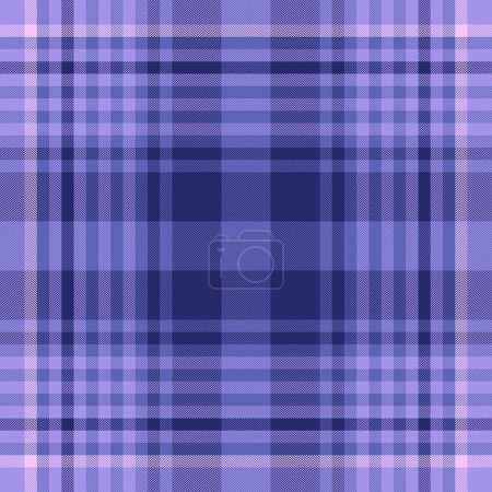 Softness check textile background, repetitive plaid fabric vector. Magazine seamless pattern tartan texture in blue and indigo colors.