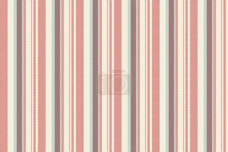 Manufactory fabric background stripe, fluffy vector lines pattern. Native texture vertical textile seamless in antique white and red colors.