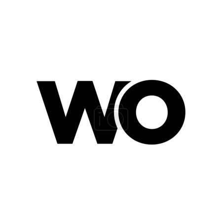 Lettre tendance W et O, modèle de conception de logo WO. Logotype initial à base de monogramme minimal pour l'identité de l'entreprise.