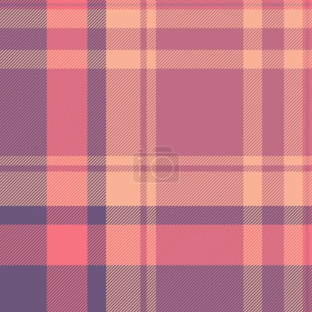 Calm vector fabric textile, marriage seamless texture pattern. Coloured background plaid tartan check in red and orange colors.