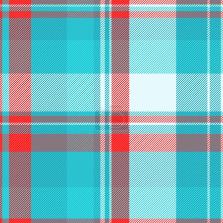 Illustration for Texture textile vector of pattern plaid check with a background tartan seamless fabric in cyan and light colors. - Royalty Free Image