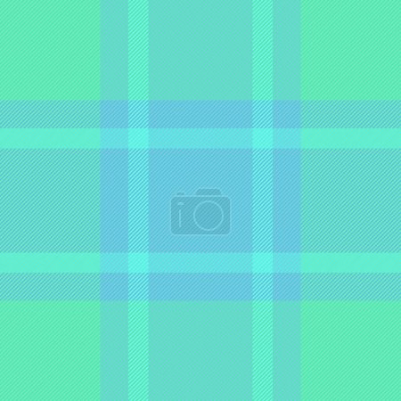 Illustration for Blue textile fabric background, simple plaid seamless check. Free pattern texture tartan vector in mint and cyan color. - Royalty Free Image