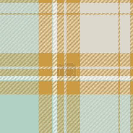 Illustration for Internet pattern texture plaid, sample fabric vector seamless. Panel tartan textile check background in white and amber colors. - Royalty Free Image