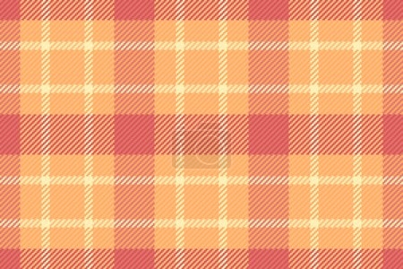 Karierter Textilstoff mit Hintergrundmuster und nahtlosem Karo-Tartan-Vektor in orange und rot.