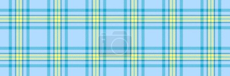Illustration for Valentine fabric pattern plaid, canadian background texture vector. Real check seamless tartan textile in cyan and yellow color. - Royalty Free Image